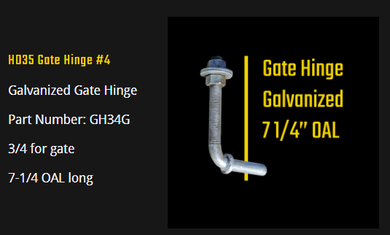 Hinge, Gate, Galv, 6'' x 3/4