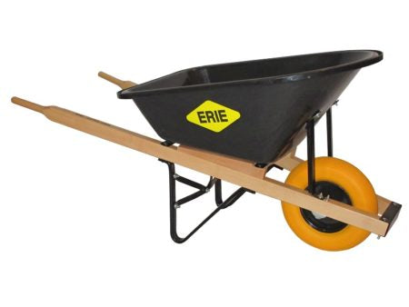 Wheelbarrow E-1038-P 6' PolyTray Wood Handles FF Single Tire