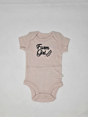 Baby Onesie Organic Cotton Farm Girl 9m