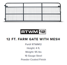 Load image into Gallery viewer, Gate, Farm Gate Mesh 12&#39; RTWM12 Grey