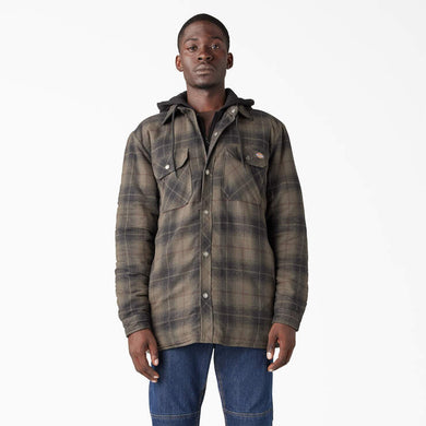 Flannel Hooded Shirt Jacket Dickies TJ211 Moss/Ombre XL
