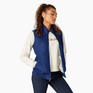 Women's Quilted Vest Blue S  FE800