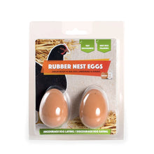 Load image into Gallery viewer, Rubber Nest Egg Blister Pack with 2 eggs  BROWN    FarmHaus