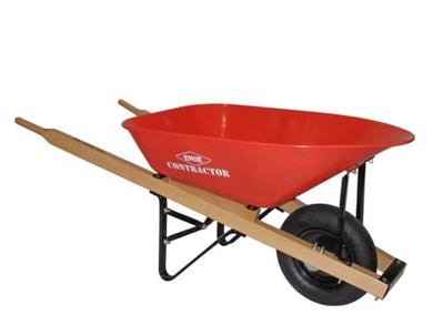 Wheelbarrow, E-1035, 6' Steel Tray, Wood Handle, Air Tire