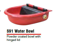Water Bowl , Float, Powder Coated Red   S91