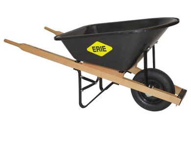Wheelbarrow E-1035-P  6'PolyTray Wood Handles Air Tire
