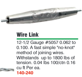 Wire Link Joiner 140-240 Torpedo