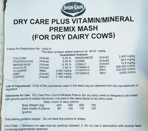 Dry Care Plus Premix 25 Kg