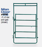 Round Pen Man Door, 5 Bar 4'