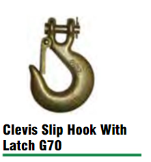 Clevis Slip Hook 3/8" w/latch G70