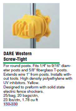 Insulator, Western Screw Tight Rod