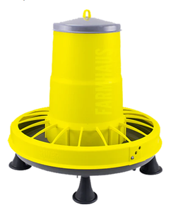 Poultry Feeder Yellow 12L Anti-Waste Grid and Legs