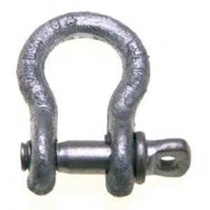 Fehr 3/8 Anchor Shackle, 0.75 ton Working Load, Commercial Grade, Steel, Galvani