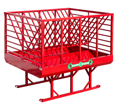 S15 Happy Horse Large Square Bales Hay Feeder Red