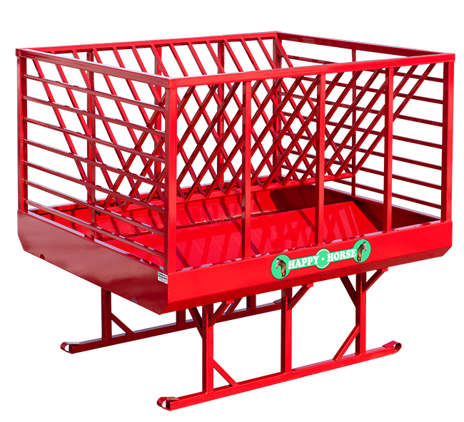 S15 Happy Horse Large Square Bales Hay Feeder Red