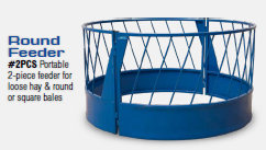 Hay Feeder, Sheep  5.5' Round Blue