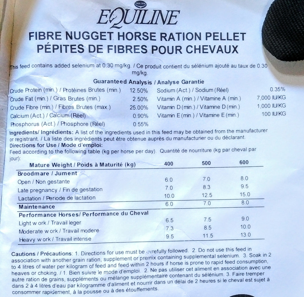 Equiline Fibre Nugget Ration Chk 25kg