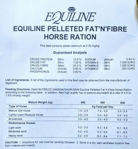 Equiline Fat&Fibre Pellets  25kg