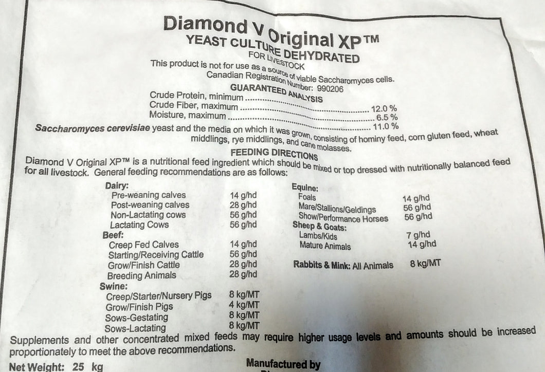 Yeast, Diamond V,  25kg