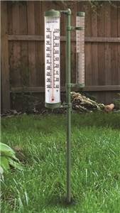 Rain Gauge, with Thermometer