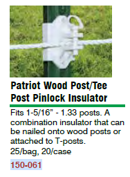 Insulator, Pinlock T-Post  25