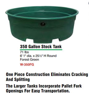 Tank 350 Gallon Stock 6'1" dia x 25.5" Round