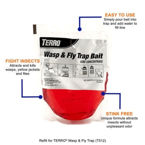 TERRO T512 Wasp and Fly Trap, Liquid, Vinegar