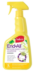 Safer End All 31-6025CAN Miticide/Insecticide, Liquid, Indoor/Outdoor, 1 L Packa
