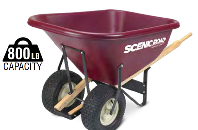Wheelbarrow, WB-M10-2K 10cuft Knobby 2 Wheel 61lbs Scenic Road
