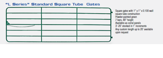 Gate Square Tube 4'  L Series